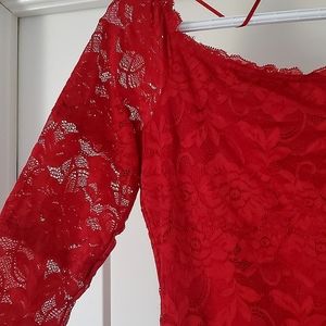 GUESS Lace off the shoulders dress (Large)